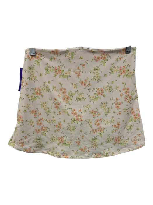 Skatie Brand Size L Cream, Green & Pink Polyester Blend Floral Crop Athletic Set Cream, Green & Pink / L