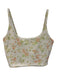 Skatie Brand Size L Cream, Green & Pink Polyester Blend Floral Crop Athletic Set Cream, Green & Pink / L