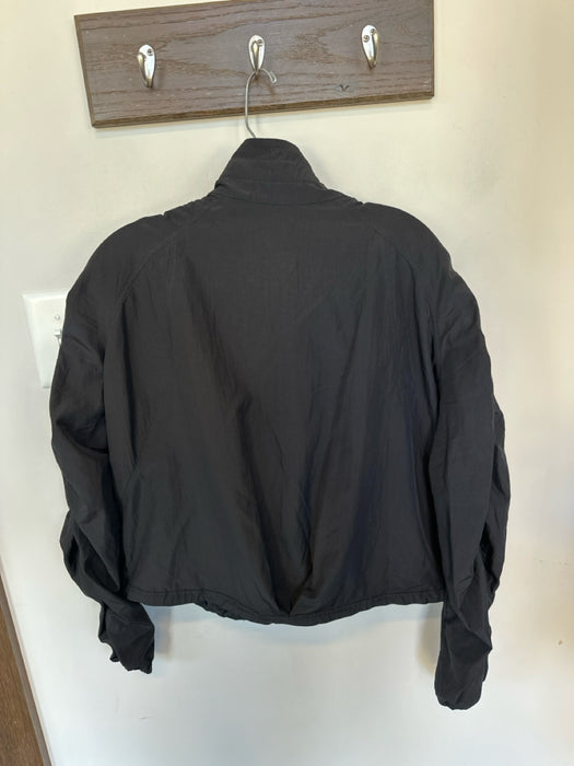 Spanx Size M Black Polyester Blend Funnel Neck Full ZIp Athletic Jacket