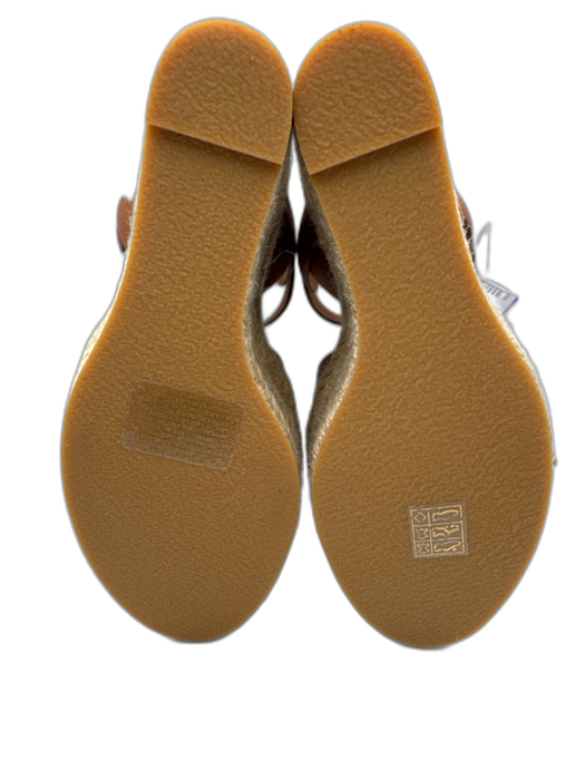 Saint Laurent Shoe Size 40.5 Cognac Brown Leather Upper Woven Wedge Sandals Cognac Brown / 40.5