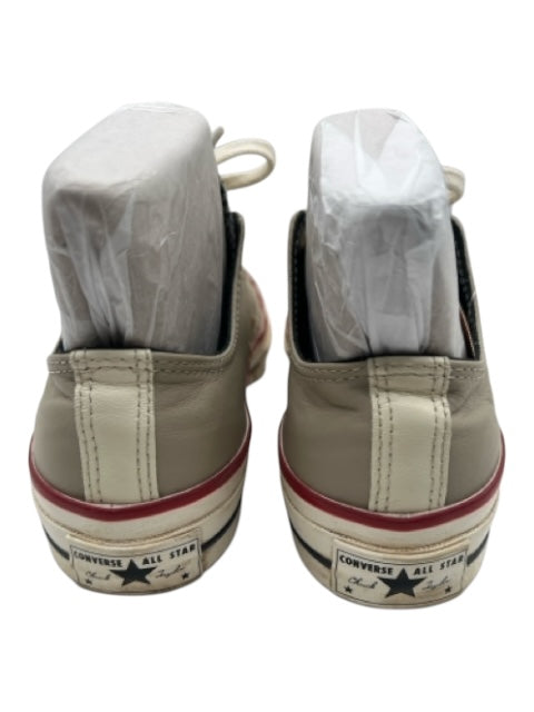 Converse Shoe Size 7 Taupe & White Leather lace up Cap Toe Low Top Sneakers Taupe & White / 7