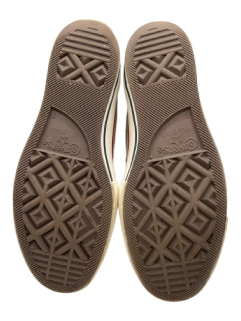 Converse Shoe Size 7 Taupe & White Leather lace up Cap Toe Low Top Sneakers Taupe & White / 7