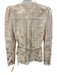 Veronica Beard Size 0 Cream White Viscose Floral Jacquard Long Sleeve Wrap Top Cream White / 0