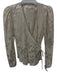 Veronica Beard Size 0 Cream White Viscose Floral Jacquard Long Sleeve Wrap Top Cream White / 0