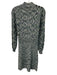 Shoshanna Size XS White, Blue & Green Viscose Blend Ribbed Knit High Neck Dress White, Blue & Green / XS