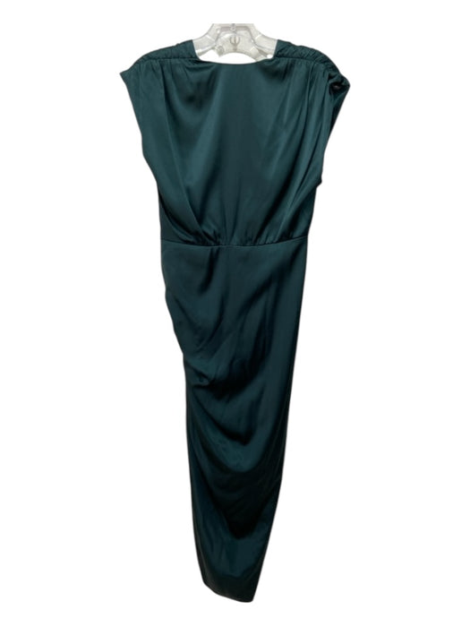 Veronica Beard Size 0 Dark Green Silk Sleeveless Ruched Side Zip Dress Dark Green / 0