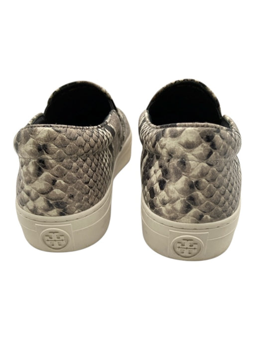 Tory Burch Shoe Size 8 Taupe, White & Black Leather Upper Snake Skin Sneakers Taupe, White & Black / 8