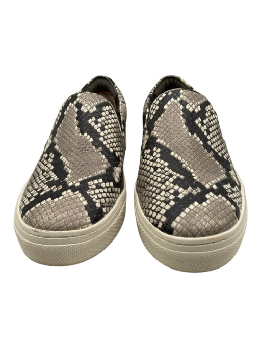 Tory Burch Shoe Size 8 Taupe, White & Black Leather Upper Snake Skin Sneakers Taupe, White & Black / 8