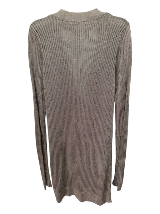 L'agence Size XS Champagne Beige & Black Rayon Rib Knit Gold Buttons Cardigan Champagne Beige & Black / XS