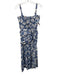 Veronica Beard Size 2 Blue, White & Navy Cotton Floral Stripe Button Front Dress Blue, White & Navy / 2