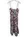 A.L.C. Size 4 Blue, Purple & Red Cotton Blend Botanical Spaghetti Strap Dress Blue, Purple & Red / 4