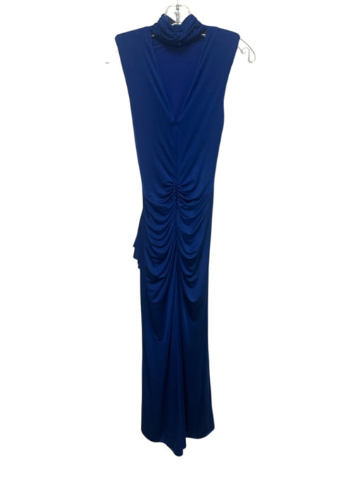 PatBo Size 4 Blue Polyester Blend Shimmer Sleeveless Gathered Ankle Length Gown Blue / 4