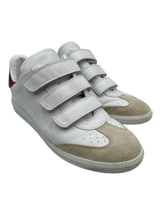 Isabel Marant Shoe Size 40 White & Brown Leather Upper Perforated Sneakers White & Brown / 40