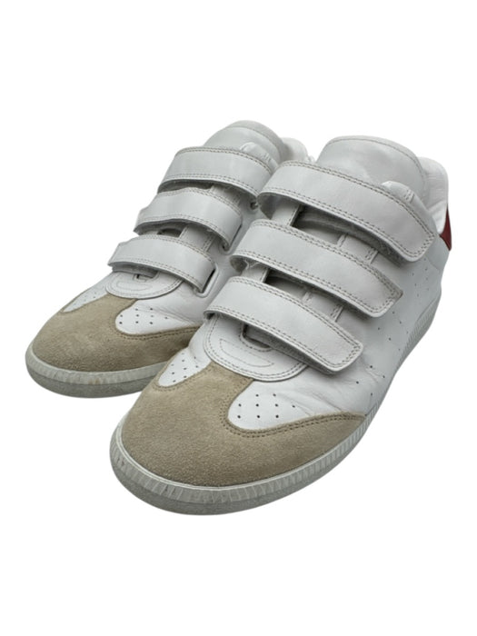 Isabel Marant Shoe Size 40 White & Brown Leather Upper Perforated Sneakers White & Brown / 40