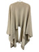 Theory Cream Beige Wool & Cashmere Blend Knit Ribbed Hem Poncho Wrap Shawl Cream Beige