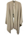 Theory Cream Beige Wool & Cashmere Blend Knit Ribbed Hem Poncho Wrap Shawl Cream Beige