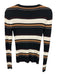 Frame Size S Black, White & Brown Cotton & Cashmere Ribbed Knit Striped Sweater Black, White & Brown / S