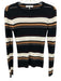 Frame Size S Black, White & Brown Cotton & Cashmere Ribbed Knit Striped Sweater Black, White & Brown / S