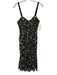 Cinq a Sept Size 4 Black, Yellow & White Print Silk Sleeveless Ruched Dress Black, Yellow & White Print / 4