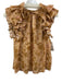 Ulla Johnson Size 0 Yellow Brown White Cotton Blend Floral Ruffle Cap Sleeve Top Yellow Brown White / 0