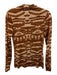 Ulla Johnson Size S Beige & Brown Rayon Blend Long Sleeve Printed Mock Neck Top Beige & Brown / S