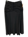 Ulla Johnson Size 0 Black Silk Ruched Gathered Pleating Draped Detail Midi Skirt Black / 0