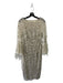 Theia Size 8 Gold, white, & silver Nylon Mesh Floral Applique Pearls Dress Gold, white, & silver / 8