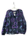 XiRENA Size M Navy & Purple Cotton Long Sleeve Flowers Top Navy & Purple / M