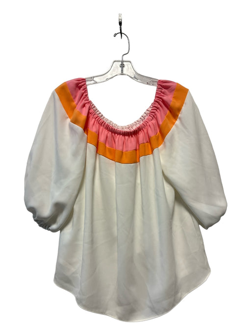 Trina Turk Size S Orange & Pink Polyester Elastic neck color block Top Orange & Pink / S