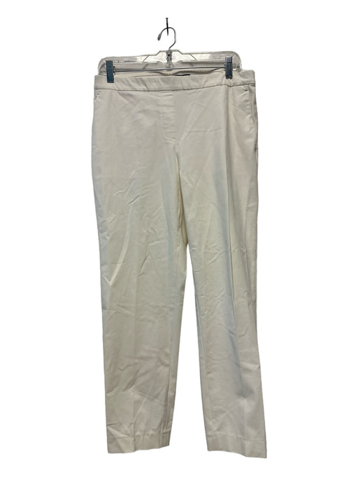 Theory Size 10 White Cotton Elastic Waist Pants White / 10