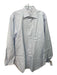 Zegna Size 16 Light Blue & White Cotton Plaid Button Down Long Sleeve Shirt 16