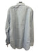 Zegna Size 16 Light Blue & White Cotton Striped Button Down Long Sleeve Shirt 16