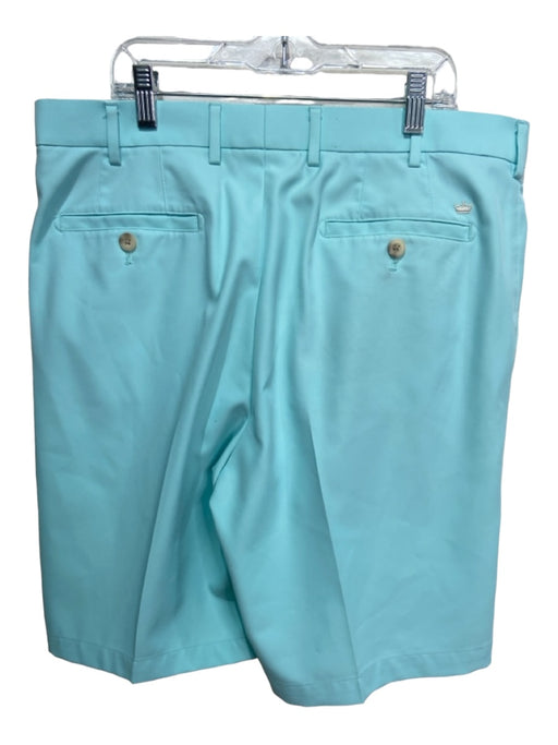 Peter Millar Size 34 Teal Synthetic Solid Khakis Men's Shorts 34