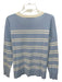 Lusso Cloud Size M Light blue & white Cashmere Rib Knit Crew Neck Sweater Light blue & white / M