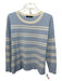 Lusso Cloud Size M Light blue & white Cashmere Rib Knit Crew Neck Sweater Light blue & white / M