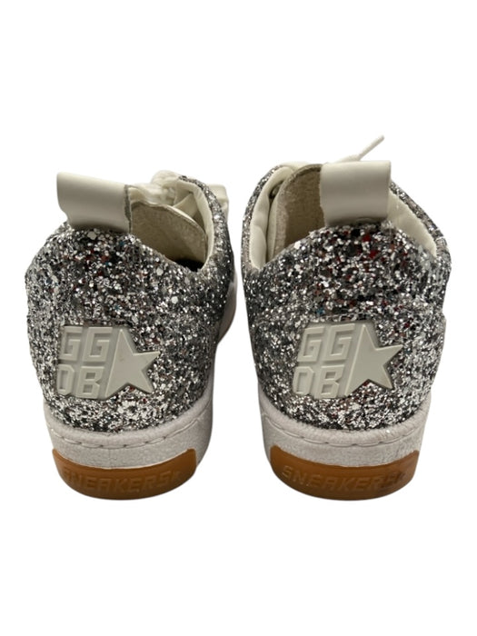 Golden Goose Shoe Size 37 Silver & White Leather Upper Glitter Star Sneakers Silver & White / 37
