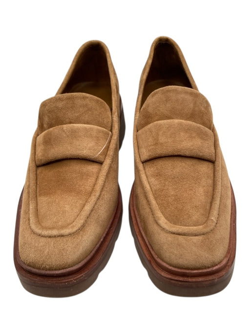 Vince Shoe Size 36.5 light brown Suede Upper Rubber Sole Solid Platform Loafers Light Brown / 36.5