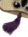 Anya Hindmarch Beige & Purple Raffia Beads Woven Tassel Clutch Bag Beige & Purple / Mini