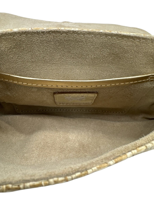 Anya Hindmarch Beige & Purple Raffia Beads Woven Tassel Clutch Bag Beige & Purple / Mini
