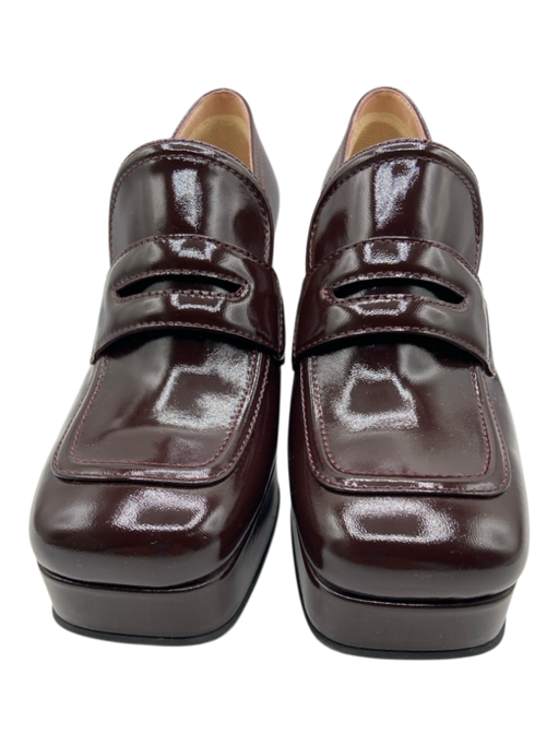 Gianvito Rossi Shoe Size 36.5 Brown Leather Upper Penny Loafer Platform Pumps Brown / 36.5