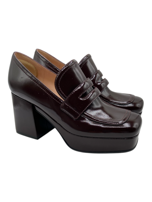 Gianvito Rossi Shoe Size 36.5 Brown Leather Upper Penny Loafer Platform Pumps Brown / 36.5