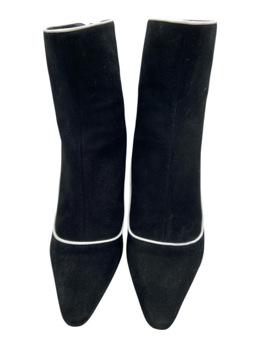 Fabrizio Viti Shoe Size 37 Black & White Leather Suede Pointed Toe Booties Black & White / 37
