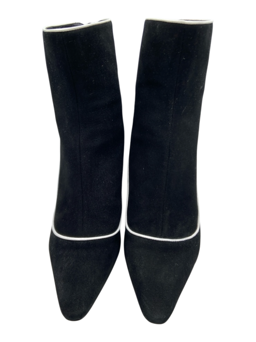 Fabrizio Viti Shoe Size 37 Black & White Leather Suede Pointed Toe Booties Black & White / 37