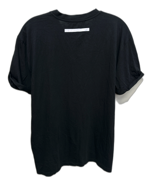 Stella McCartney Size 42 Black & White Cotton Short Sleeve Text Embroidered Top Black & White / 42