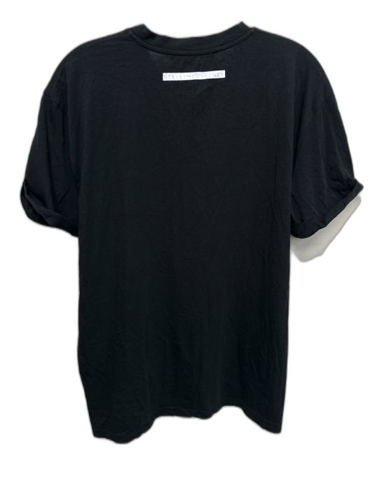 Stella McCartney Size 42 Black & White Cotton Short Sleeve Text Embroidered Top Black & White / 42