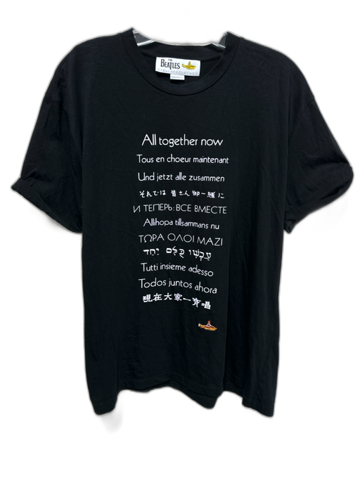 Stella McCartney Size 42 Black & White Cotton Short Sleeve Text Embroidered Top Black & White / 42
