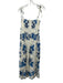 Alix of Bohemia Size S Cream & Blue Cotton Spaghetti Strap Floral Print Dress Cream & Blue / S