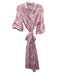 Temptation Positano Size S White & Pink Linen Geometric Floral Print Dress White & Pink / S