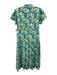 Victoria Dunn Size XS White, Blue & Green Cotton Floral Cap Sleeve Dress White, Blue & Green / XS