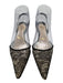 Christian Louboutin Shoe Size 36.5 Black textile upper Lace Mid Heel Slingbacks Black / 36.5